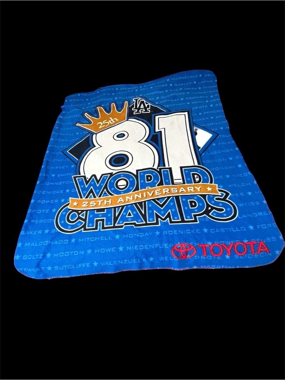 Los Angeles Dodgers 25th Anniversary 1981 World Champions Fleece Blanket